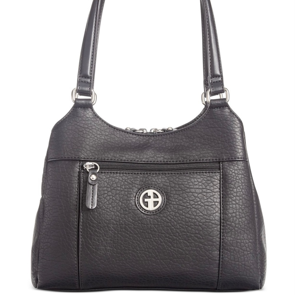 Gianni Bernini Faux Leather Pebbled 4-Poster Tote Bag